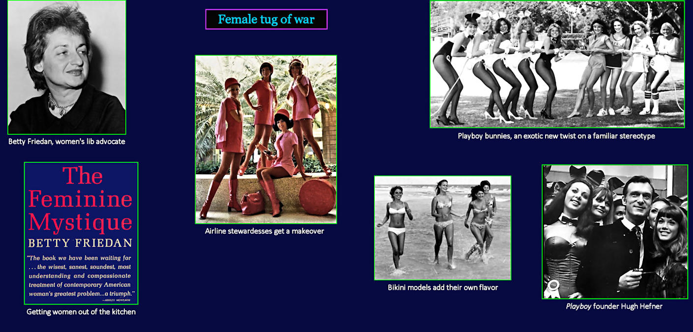 Feminine Mystique, Playboy bunnies, 1960s